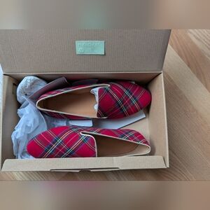 JCrew tartan plaid loafers size 7